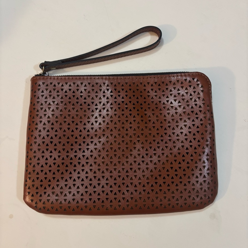Patricia Nash NWT CASSINI WRISTLET Italian Leather - Perforated Tan NWT
